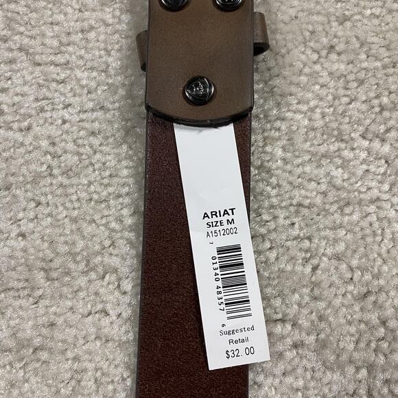 Ariat Belt Womens M Brown Western Concho Buckle Turquoise Stone New - Picture 2 of 4